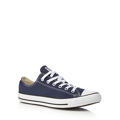 Navy essential canvas trainers